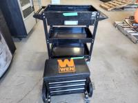 Rolling Shop Cart and Rolling Shop Bench w/ Drawers