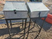 (2) Metal Knowledge Boxes