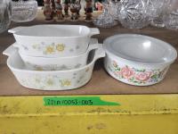 Vintage Corningware Glass Casserole Dishes and Nesting Bowls