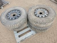 (4) Studded Cooper 225/75R16 Winter Tires On Rims 
