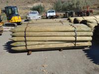 (35) 6-7 Inch X 10 Ft Treated Ag Post Peeled Point