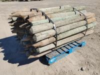 (66) 4-5 Inch X 6 Ft Treated Fence Post