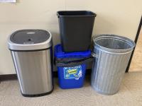 (3) Garbage Bins & (1) Recycle Bin