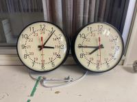(2) 110 Volt 24 Hour Wall Clocks