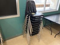 (10) Black Stackable Chairs