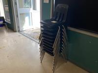 (10) Black Stackable Chairs