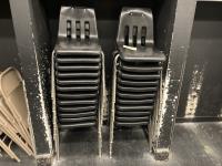 (23) Black Stackable Chairs