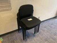 (5) Black Stackable Chairs