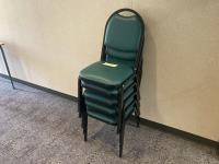 (5) Stackable Green Chairs