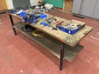 Work Bench with Vise & Miscellaneous Tools