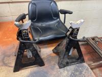 Small Tractor Seat & Pair of 6 Ton Jack Stands