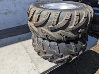 (2) Dunlop K415 AT25X10-12 Quad Tires and rims
