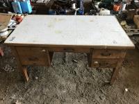 Wooden Desk w/ Tile Top