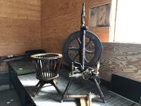 Spinning Wheel and Yarn Basket