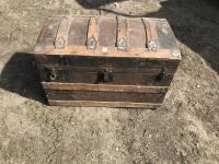 (2) Steamer Trunks and Suitcase