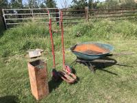 Wheel Barrow, Torch Cart & 2 Ft Square Clay Chimney 