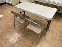 Folding Table & (2) Folding Chairs