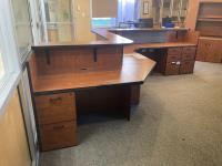 S Shaped Reception Style Office Desk with Cabinet