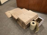 Assortment of Boxes, Tape & Kraft Paper