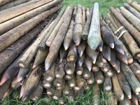 (80±) 4 Inch X 7 Ft Treated Fence Posts & Qty of 3 Inch Posts