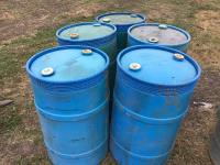 (5) Blue Poly Barrels