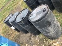 (4) Black Poly Barrels