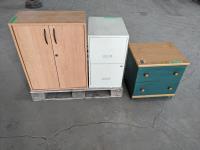 (3) Small Wood Cabinets