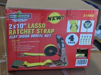(4) Lasso Ratchet Straps For Car Hauling