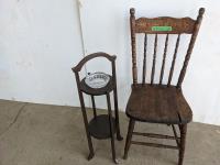 Vintage Chair and Ashtray