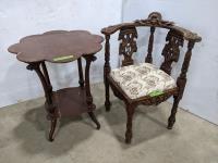 Vintage Corner Chair and Table