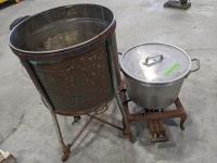 Outdoor Gas Burner w/ Stock Pot and Wash Bin