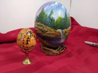 Painted Ostrich Egg and Pysanky Egg