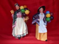 Royal Doulton Biddy Penny Farthington & Ballon Lady Figurines