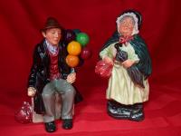 Royal Doulton Balloon Man and Sairey Gramp Figurines