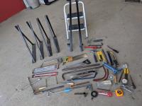 Step Stool, Steel Stands, Miscellaneous Saws and Tools