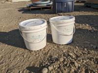 (2) Pails of 1-3/4 Inch Barbed Staples