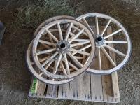 (4) Miniature Wagon Wheels