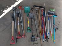 Qty of Brooms, Shovels, Scrappers, Dust Pan