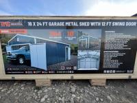 TMG Industrial TMG-MS1624 16 Ft X 24 Ft Metal Shed Garage