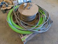 Qty of 2 Inch Suction Hose, Pressure Washer Hose & Large Extension Cord On Reel