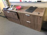 (2) 22 Inch X 35 Inch Filing Cabinets & (1) 19 Inch X 65 Inch Wood Cabinet