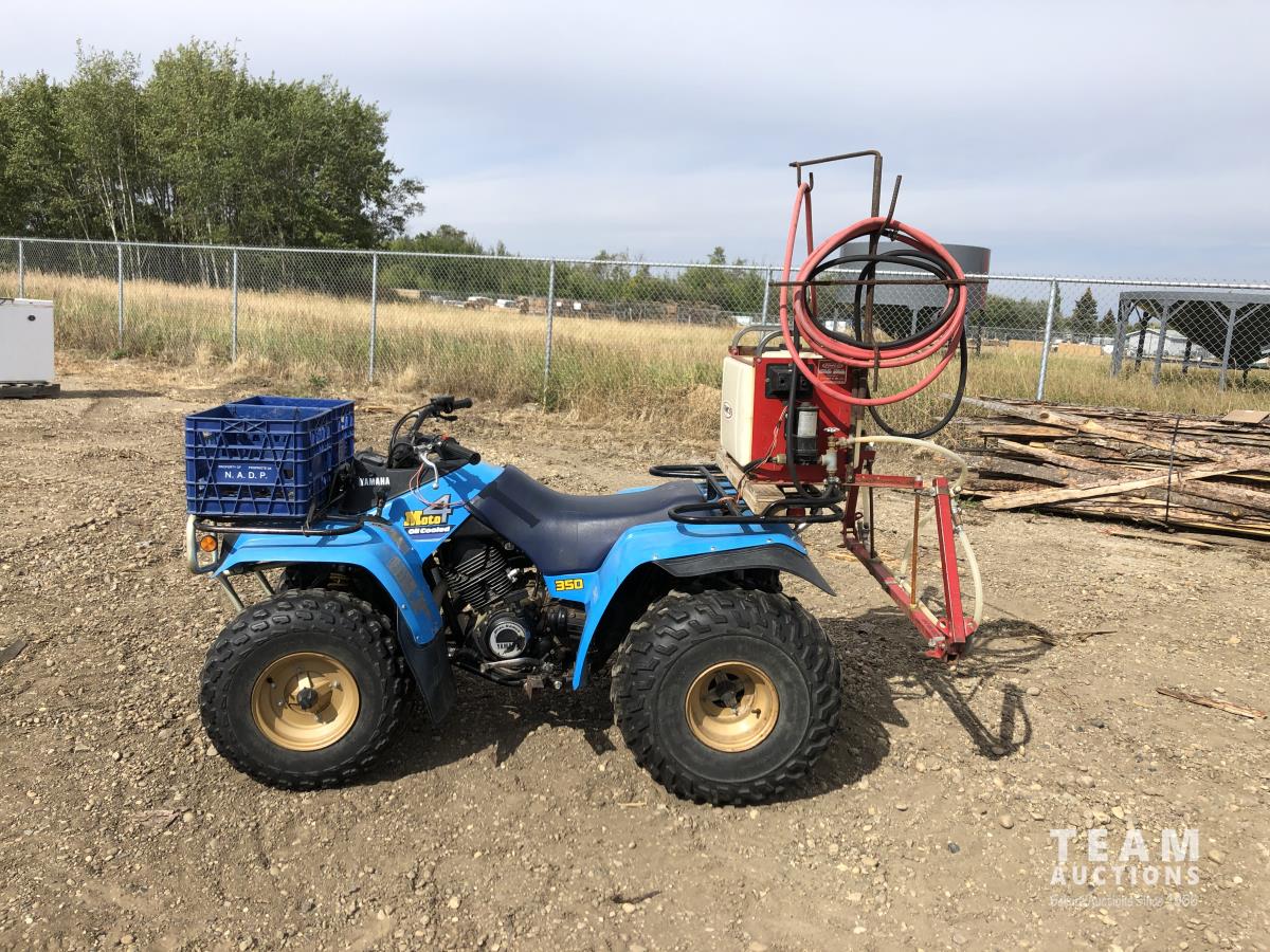 1986 Yamaha Moto 4 350 2WD ATV w/ 7 ft Fimco LG10A Sprayer 22KA