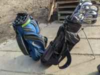 Cleveland Golf Bag with Assorted Golf Clubs and Nike Golf Bag