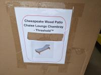 Chesapeake Wood Patio Chaise Lounge Chambray 