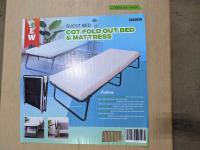Guest Bed Cot Fold Out Bed & Mattress 