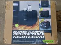 Modern 2 Drawer Bedside Table Nightstand 