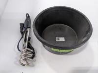 2 Quart Rubber Bucket and Electric Heater