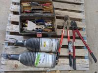 (2) Bolt Cutters, Assorted Tools and (2) Air Bags