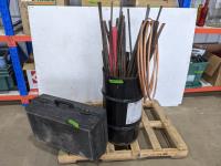 Assorted Rebar, Copper Tubing and Empty Plastic Case