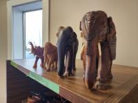 (4) Elephant Statues